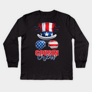 Funny 4th Of July 2021 Fourth Of July Cousin Crew For Men's And Women's For 4th Of July Celebration Birthday Gift Cousin Crew for 4th of july Kids Long Sleeve T-Shirt